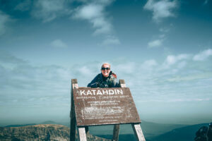 Roxanne Tétreault au sommet du Mont Katahdin